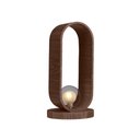 Ver imagem 1 de Abajur Luminária de Mesa Madeira Oval 38cm Slim - Lâmpada G9:imbuia