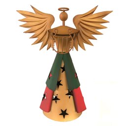 Querubim Rústico De Natal Com Livro Para Decoração de Mesa Libertas Rosas Artesanato Anjo Natalino H - 11