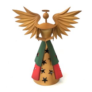 Querubim Rústico De Natal Com Livro Para Decoração de Mesa Libertas Rosas Artesanato Anjo Natalino H