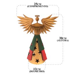 Querubim Rústico De Natal Com Livro Para Decoração de Mesa Libertas Rosas Artesanato Anjo Natalino H - 12