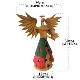 Querubim Rústico De Natal Com Livro Para Decoração de Mesa Libertas Rosas Artesanato Anjo Natalino H - 2