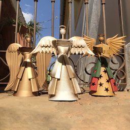 Querubim Rústico De Natal Com Livro Para Decoração de Mesa Libertas Rosas Artesanato Anjo Natalino H - 4