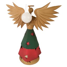 Querubim Rústico De Natal Com Livro Para Decoração de Mesa Libertas Rosas Artesanato Anjo Natalino H - 18