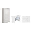 Ver imagem 1 de Quarto infantil Meu Soninho Guarda Roupa Berço e Cômoda Sapateira Branco - FdECOR