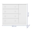 Ver imagem 4 de Quarto infantil Meu Soninho Guarda Roupa Berço e Cômoda Sapateira Branco - FdECOR
