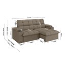 Ver imagem 2 de Sofá Retrátil e Reclinável 2,10m Suede Capuccino c/ Porta Copo Liverton Xflex
