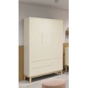 Ver imagem 2 de Guarda-Roupa Retrô 3 Portas Classic New Fosco com Natural - Reller