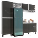 Ver imagem 1 de Cozinha Modulada Completa Vanessa 5 Peças 230cm Branco Cinza Escuro - Desk Design