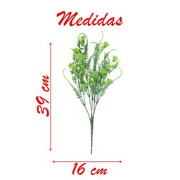 12 Ramos Decoração Arranjo Planta Artificial 5 Galhos Cada 39cm - 2