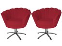 Ver imagem 1 de Kit 2 Poltronas Decorativa Pétala Base Giratória Metal Couro Vermelho Ms Decor