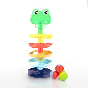 Torre Sapo Com Bola Interativa Brinquedo De Bebê Infantil Criança Feminino Masculino Pimpolho Verde