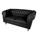 Ver imagem 2 de Conjunto Sofá Namoradeira Chesterfield Capitonê Duque Corano Preto Decoração, Recepção, Salas de Tv