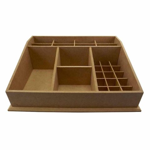 Caixa Mdf Organizadora de Maquiagem Aberta com 26 Divisões Tam:33,5x27x11cm Cod:banh040