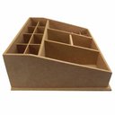 Ver imagem 2 de Caixa Mdf Organizadora de Maquiagem Aberta com 26 Divisões Tam:33,5x27x11cm Cod:banh040