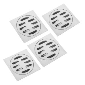 Ralo Aço Inox 10x10 Banheiro Lavabo Kit 4 Unidades Higienico Resistente Seguro