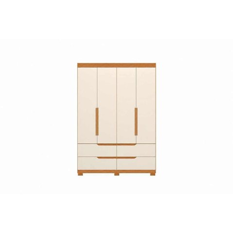 Roupeiro Doble 4 Portas e 4 Gavetas - Cinamomo Off White - Albatroz
