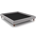 Ver imagem 1 de Cama Casal Base Box Pés de Madeira 156cm Otto P05 Veludo Cinza - Lyam Decor