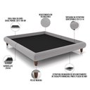 Ver imagem 3 de Cama Casal Base Box Pés de Madeira 156cm Otto P05 Veludo Cinza - Lyam Decor
