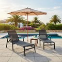 Ver imagem 2 de Kit 2 Cadeira Espreguiçadeira Sevilha com Guarda Sol Piscina Praia