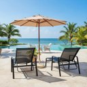 Ver imagem 3 de Kit 2 Cadeira Espreguiçadeira Sevilha com Guarda Sol Piscina Praia