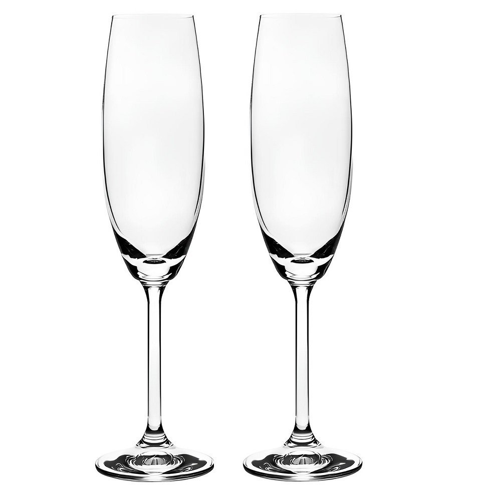 Jogo 2 Taças Champagne Espumante de Cristal 220ml - Conjunto Taças Titânio - Gastro - Luxo - 1