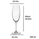 Ver imagem 4 de Jogo 2 Taças Champagne Espumante de Cristal 220ml - Conjunto Taças Titânio - Gastro - Luxo