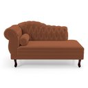 Ver imagem 2 de Divã Recamier Chaise Longue Lavínia 150cm Capitonê Pés de Madeira Bouclê Terracota - Desk Design