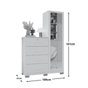 Ver imagem 2 de Cômoda 4 Gavetas e 1 Sapateira com Espelho