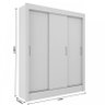 Guarda-Roupa Casal Magno 3 Portas de Correr Cor Branco - 4