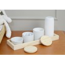 Ver imagem 5 de Kit Higiene Porcelana Montessoriano Bebê Bandeja Pinus Térmica Cuidados K054