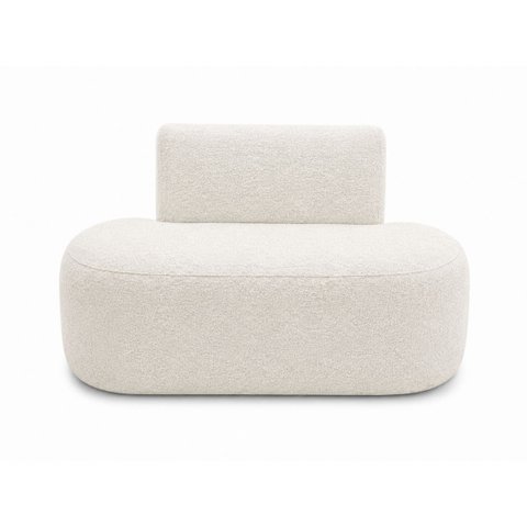 Sofá Fit 120cm 2 Lugares Moderno Sala Consultório:Off White/Bouclé