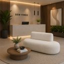 Ver imagem 3 de Sofá Fit 120cm 2 Lugares Moderno Sala Consultório:Off White/Bouclé