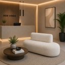 Ver imagem 2 de Sofá Fit 120cm 2 Lugares Moderno Sala Consultório:Off White/Bouclé