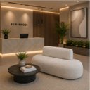 Ver imagem 5 de Sofá Fit 120cm 2 Lugares Moderno Sala Consultório:Off White/Bouclé