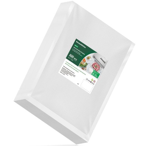 Sacos para Seladora a Vácuo Bonsenkitchen, 100 Unidades, 20x30cm, Bpa-free