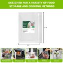 Ver imagem 3 de Sacos para Seladora a Vácuo Bonsenkitchen, 100 Unidades, 20x30cm, Bpa-free