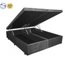 Ver imagem 2 de Cama Box Baú Queen Bi-Partido Green Cinza Suede + Colchão Espuma D33 138x188x15