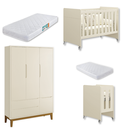 Ver imagem 2 de Quarto de Bebê Berço Evolution + Guarda Roupa Infantil 3P e 2g Areia Classic 02 Colchoões