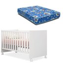 Ver imagem 1 de Berço Americano Mini Cama 100 Branco Brilho e Colchão Phisical 70/130 Ortobom Qmovi