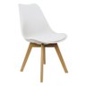 Cadeira Charles Eames Leda Luisa Saarinen Design Wood Estofada Base Madeira - Branco - 1