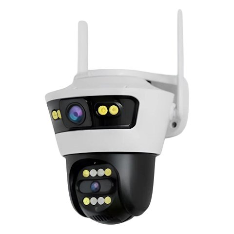 Câmera de Segurança Satellite a-CAM8011D 6MP Wi-Fi Visão Noturna Detecção de Movimento Branco 360° m