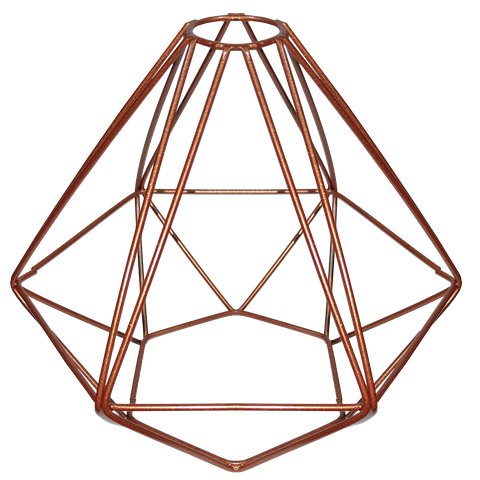 Cupula de Aramado Diamante Cobre para Pendente e Abajur M