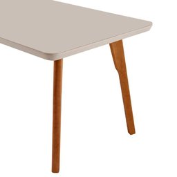 Conjunto Mesa 160cm com Vidro e 6 Cadeiras Malta Moderna Linho Palha Off White Imbuia - 5