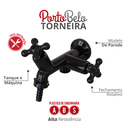 Ver imagem 2 de Torneira de Parede para Tanque e Máquina Linha Porto Belo Preto Durín