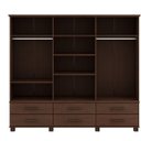 Ver imagem 1 de Conjunto Quarto Ouro: Guarda-Roupa 6 Portas, Cama Casal, Cômoda Sapateira e 2 Mesas Cabeceiras Café 