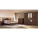 Ver imagem 7 de Conjunto Quarto Ouro: Guarda-Roupa 6 Portas, Cama Casal, Cômoda Sapateira e 2 Mesas Cabeceiras Café 