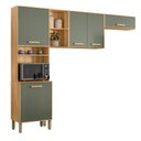 Ver imagem 2 de Cozinha Completa Maria Flor 5 Portas Freijó/verde - Nicioli
