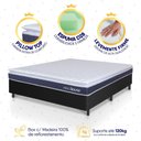 Ver imagem 4 de Conjunto Box Preto Durban Azul Espuma D28 Viúva 128x188x57 - King House