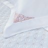 Jogo De Lençol Solteiro King Torino 3Pçs Bordado 100% Algodão Egípcio Branco/Rosa - 3