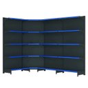 Ver imagem 1 de Kit 3 Gôndolas New Premium 2,02m Preta Parede 40/30 + Canto 40/30